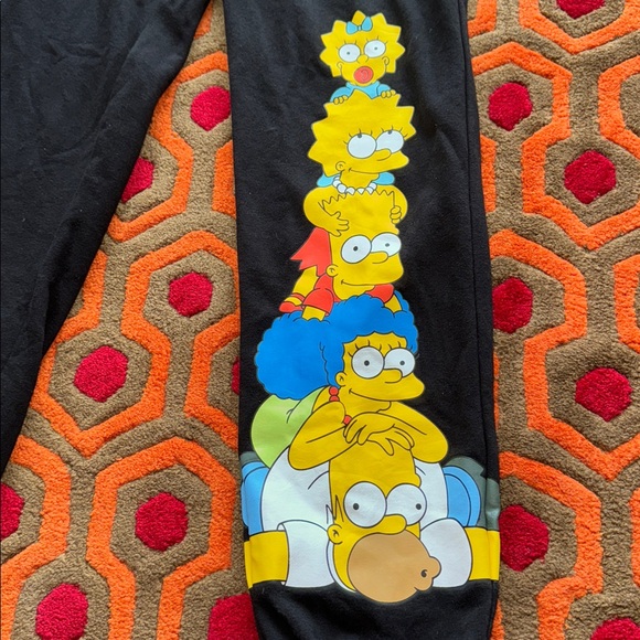 MAKE OFFER The Simpsons Youth Black Jogger Pants size Medium - Picture 2 of 6